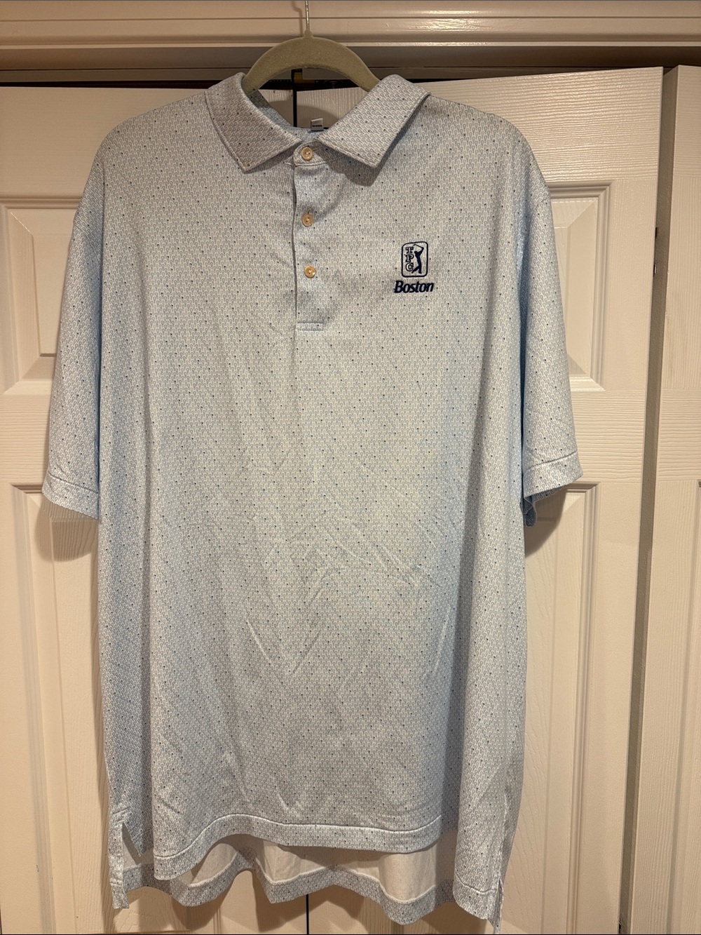 Peter Millar Light Blue Polo with TPC Boston Crest